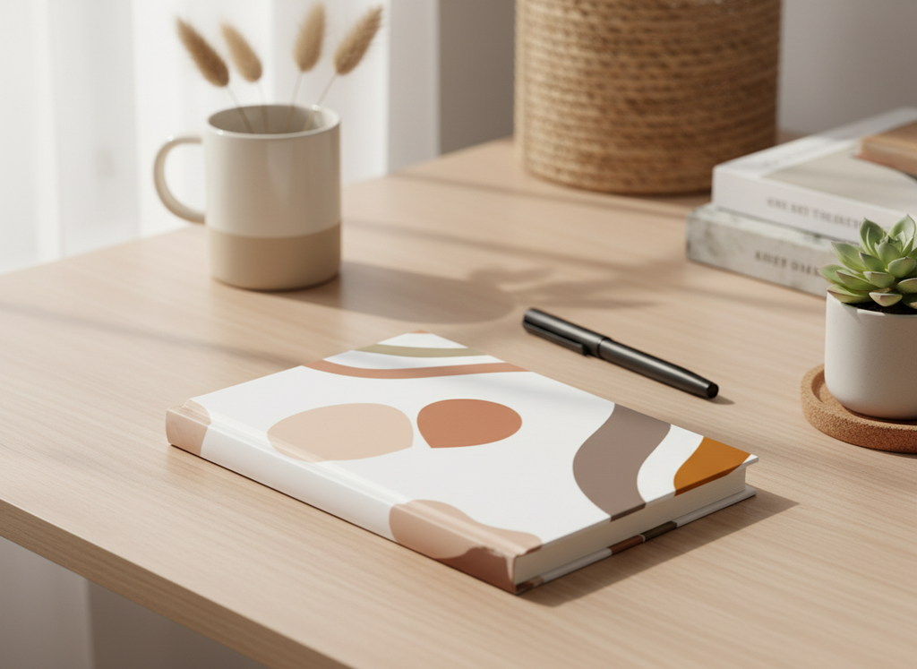 Elegant Abstract Earth Tones Journal Modern Boho Notebook