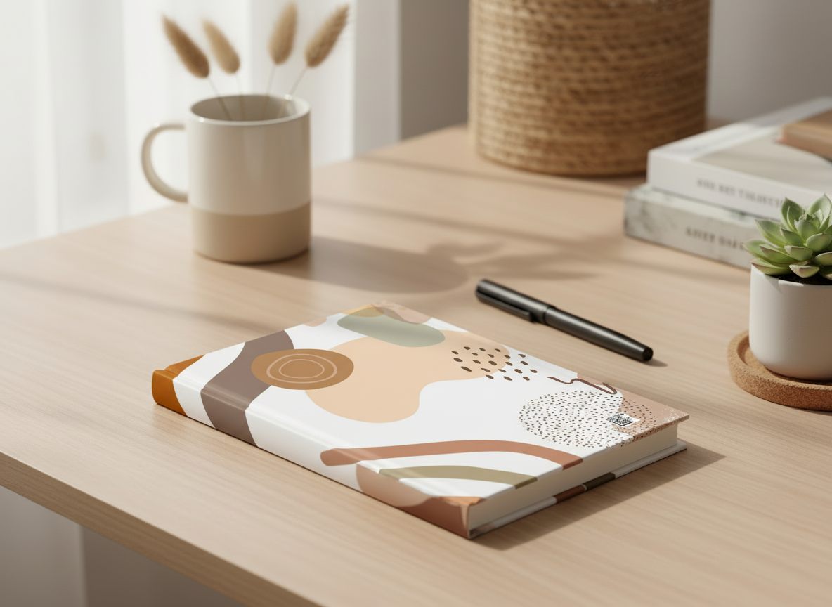 Elegant Abstract Earth Tones Journal Modern Boho Notebook