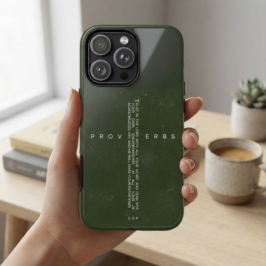 Proverbs Scripture Cross phone case Strong Tough Case