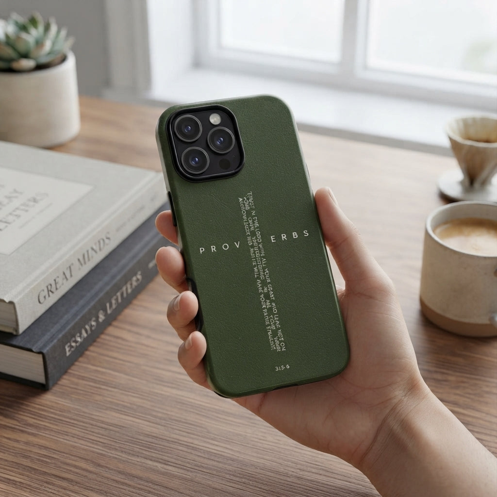 Proverbs Scripture Cross phone case Strong Tough Case