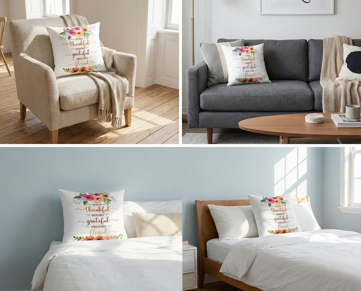 Cozy beautiful Pillow Spun Polyester Square Elegant Cozy Pillow