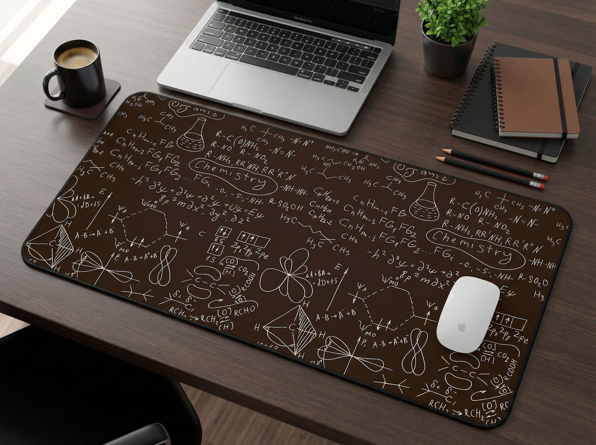 Chemistry-Science Theme Desk Mat with Chemistry Designs