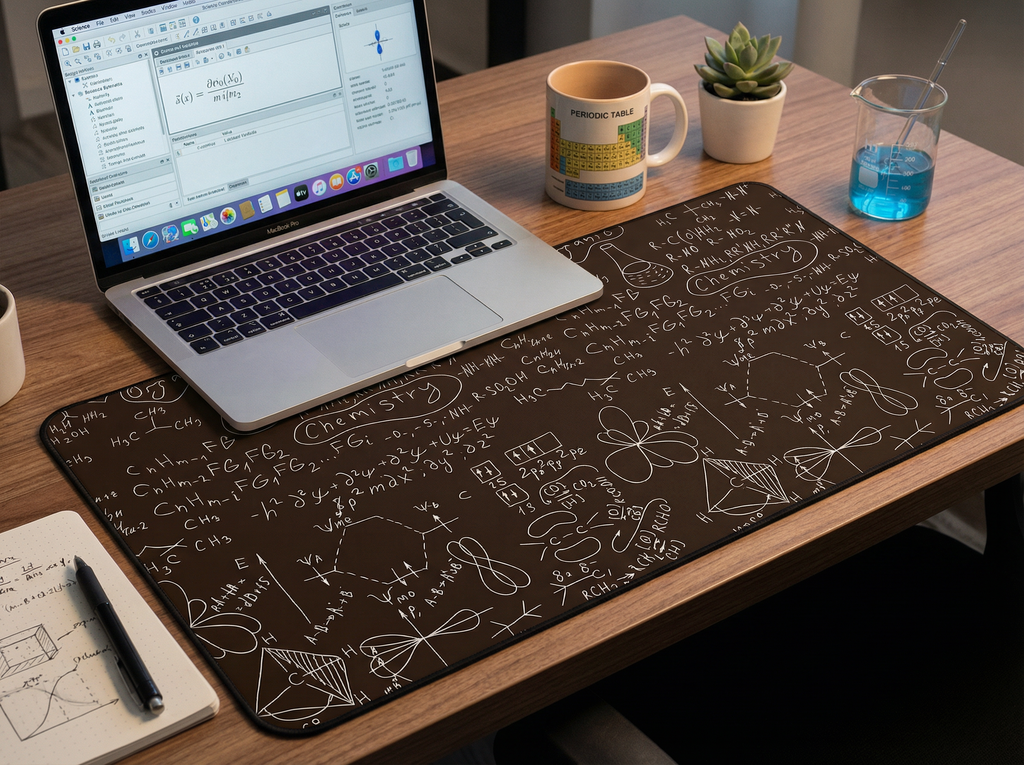 Chemistry-Science Theme Desk Mat with Chemistry Designs