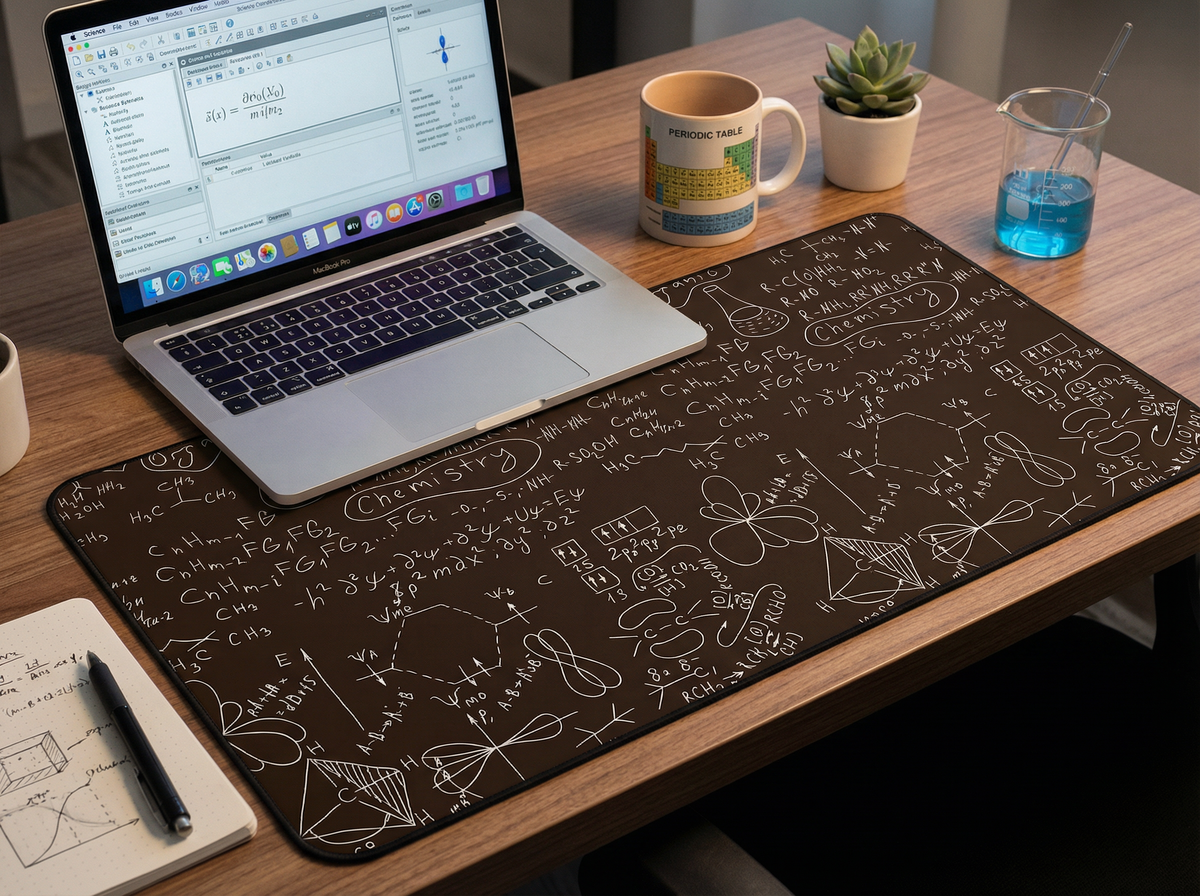 Chemistry-Science Theme Desk Mat with Chemistry Designs