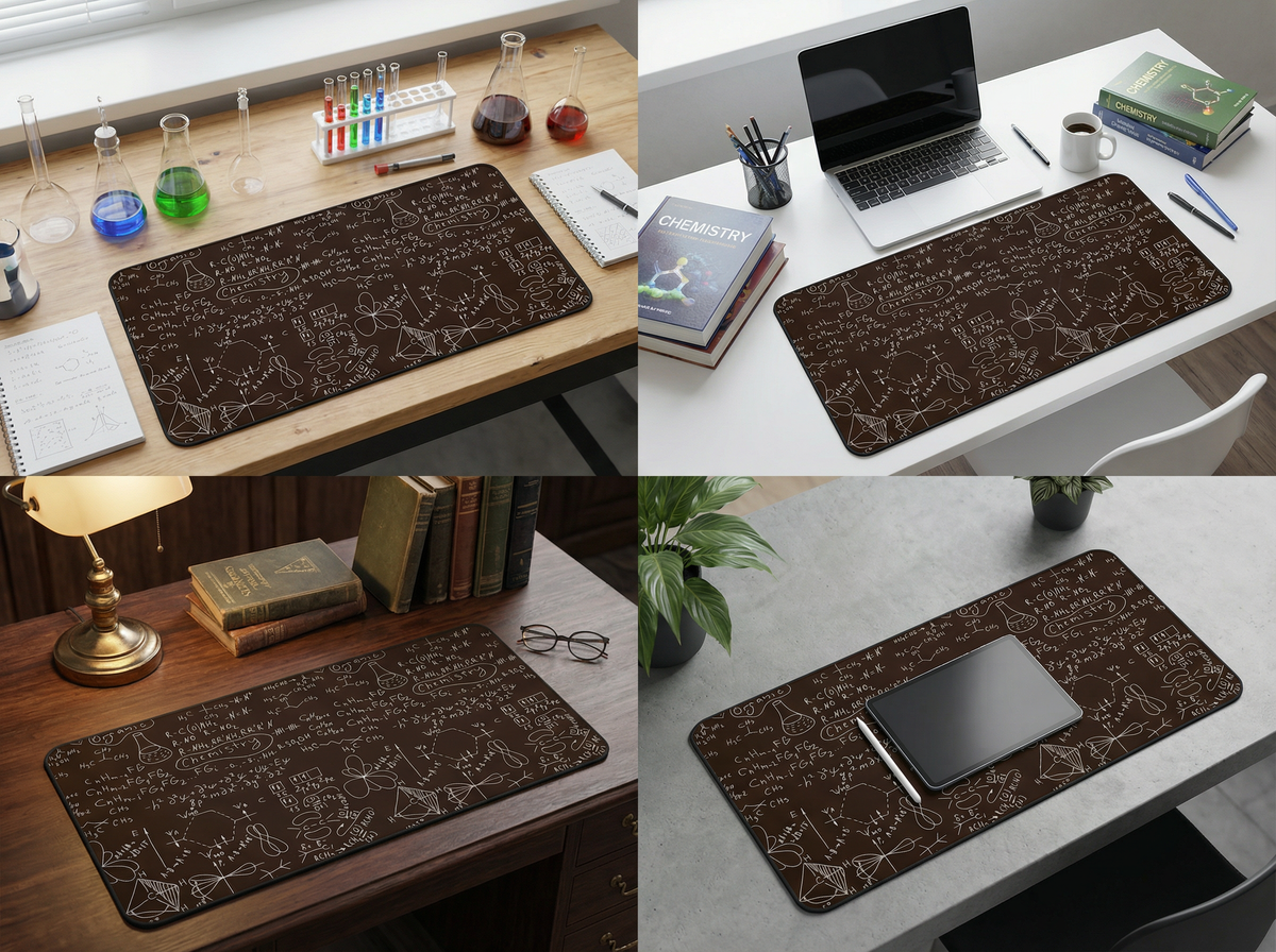 Chemistry-Science Theme Desk Mat with Chemistry Designs