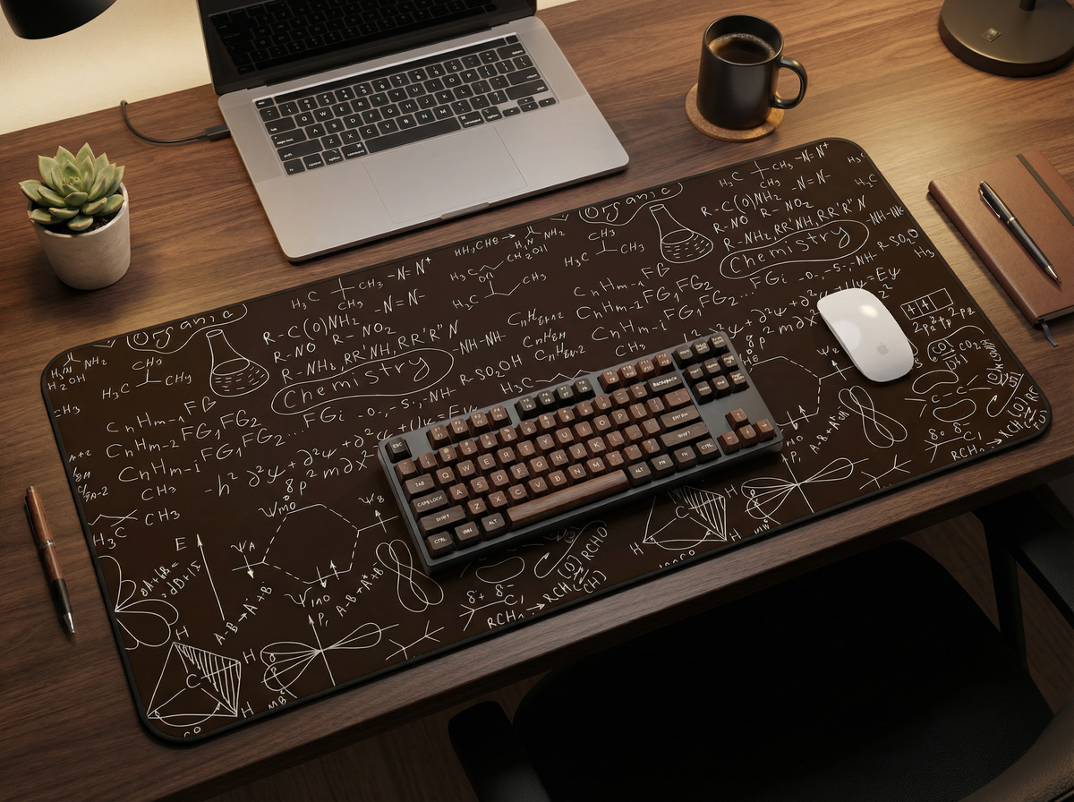 Chemistry-Science Theme Desk Mat with Chemistry Designs