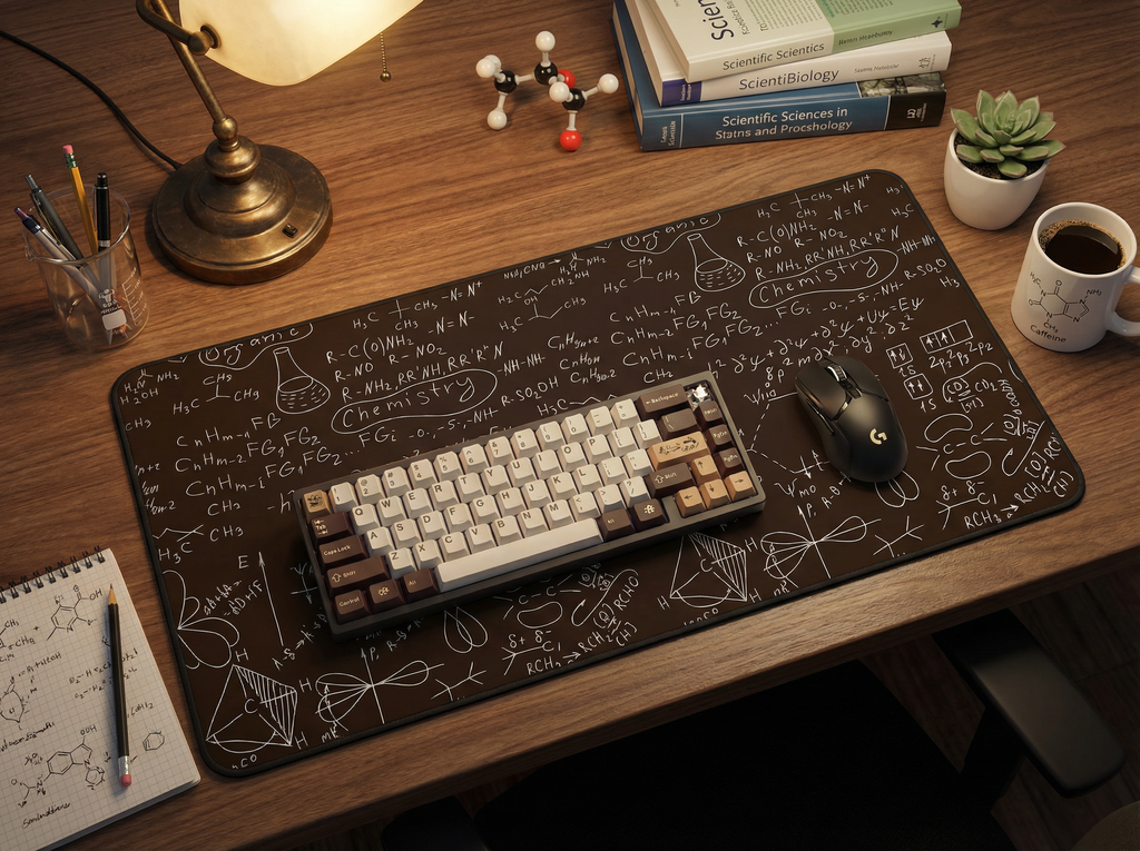 Chemistry-Science Theme Desk Mat with Chemistry Designs