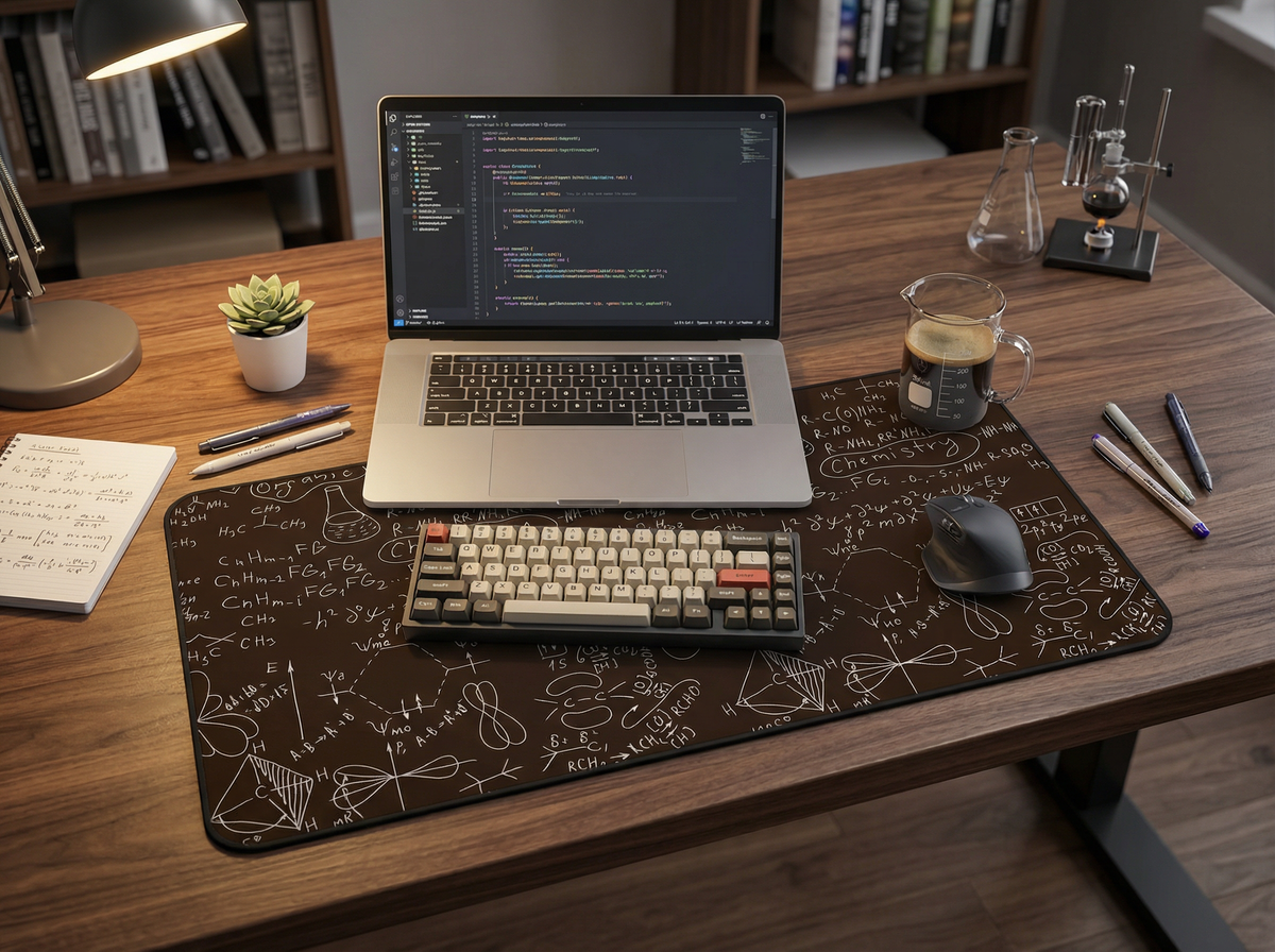 Chemistry-Science Theme Desk Mat with Chemistry Designs