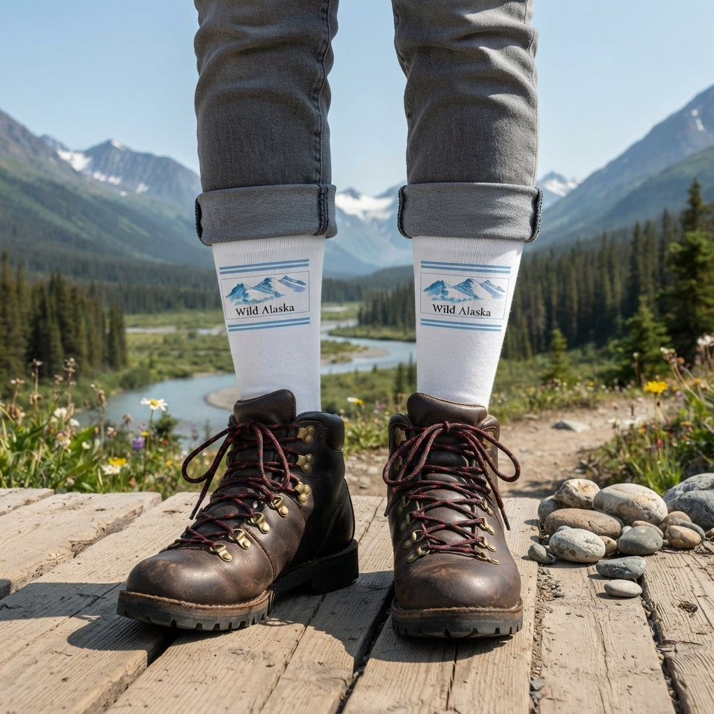 Wild Alaska Crew Cool Socks Sublimation Graphic Socks