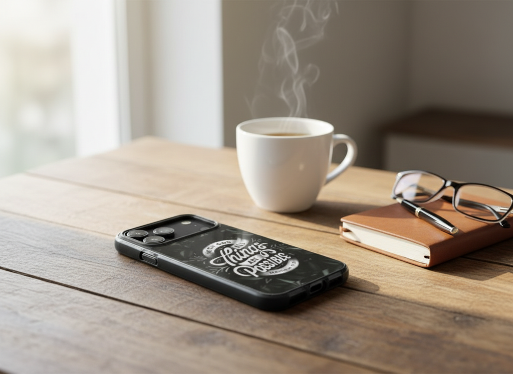 With God All Things Are Possible Phone Case Clear Impact-Resistant Christian Design