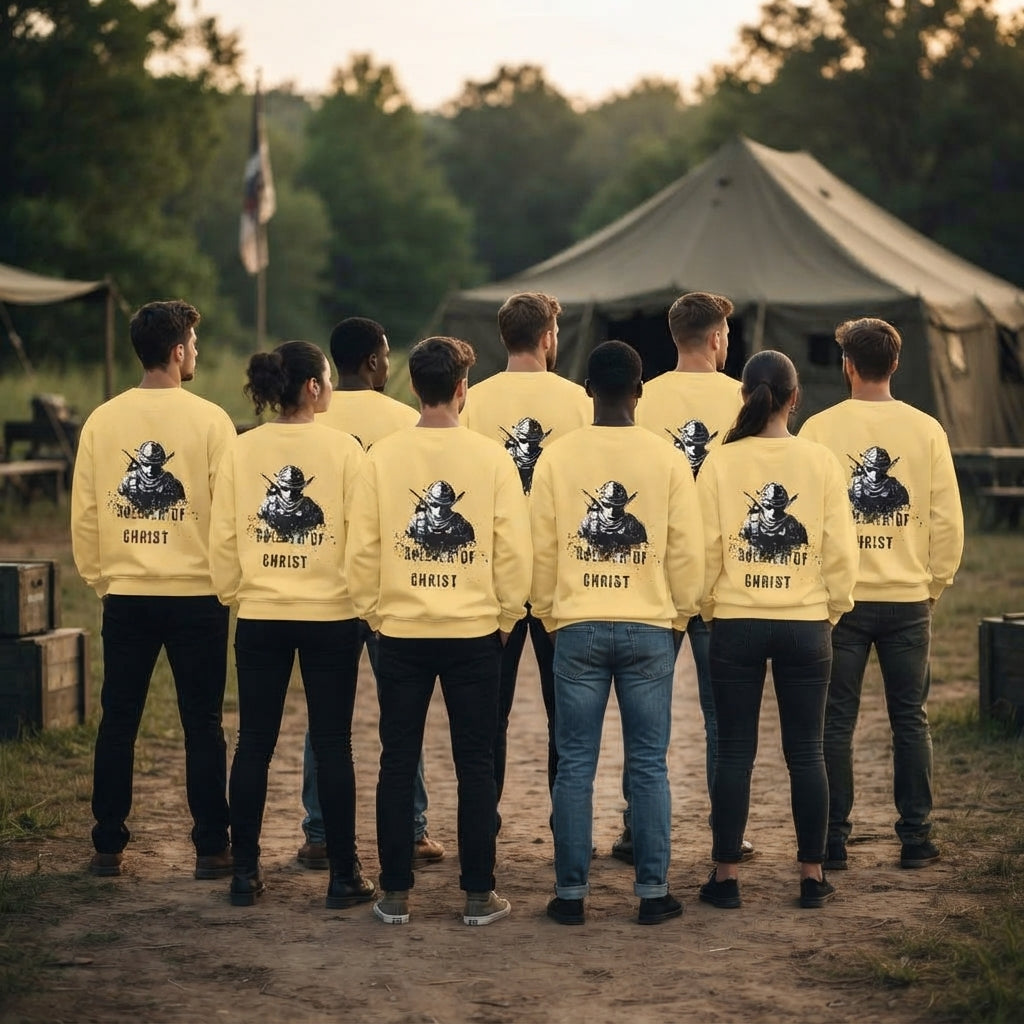 Soldier of Christ Sweatshirt | Christian Military Cross Design
