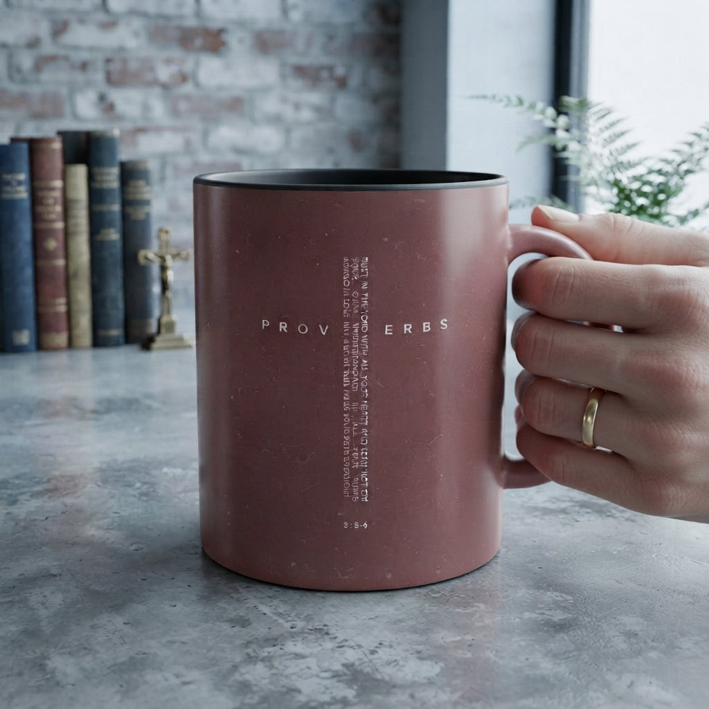Proverbs Scripture Coffee Mug | Accent black interior 11oz