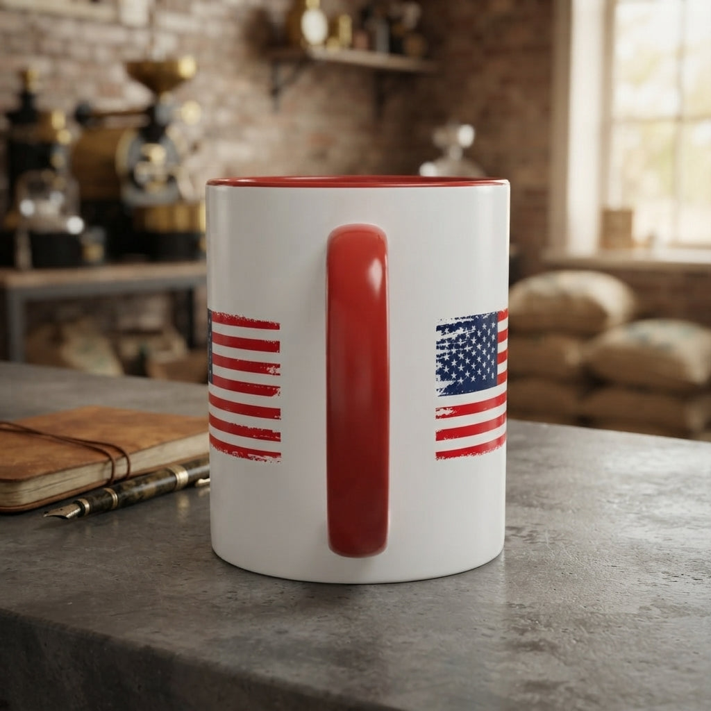 USA Flag Design Coffee Mug (11oz) Patriotic Stars Stripes