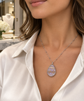 Elegant Lavender Agate-Print Teardrop Pendant Necklace