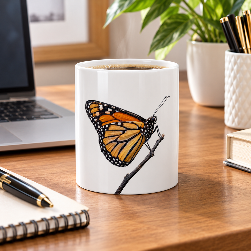 Monarch Butterfly Ceramic Mug — 11oz