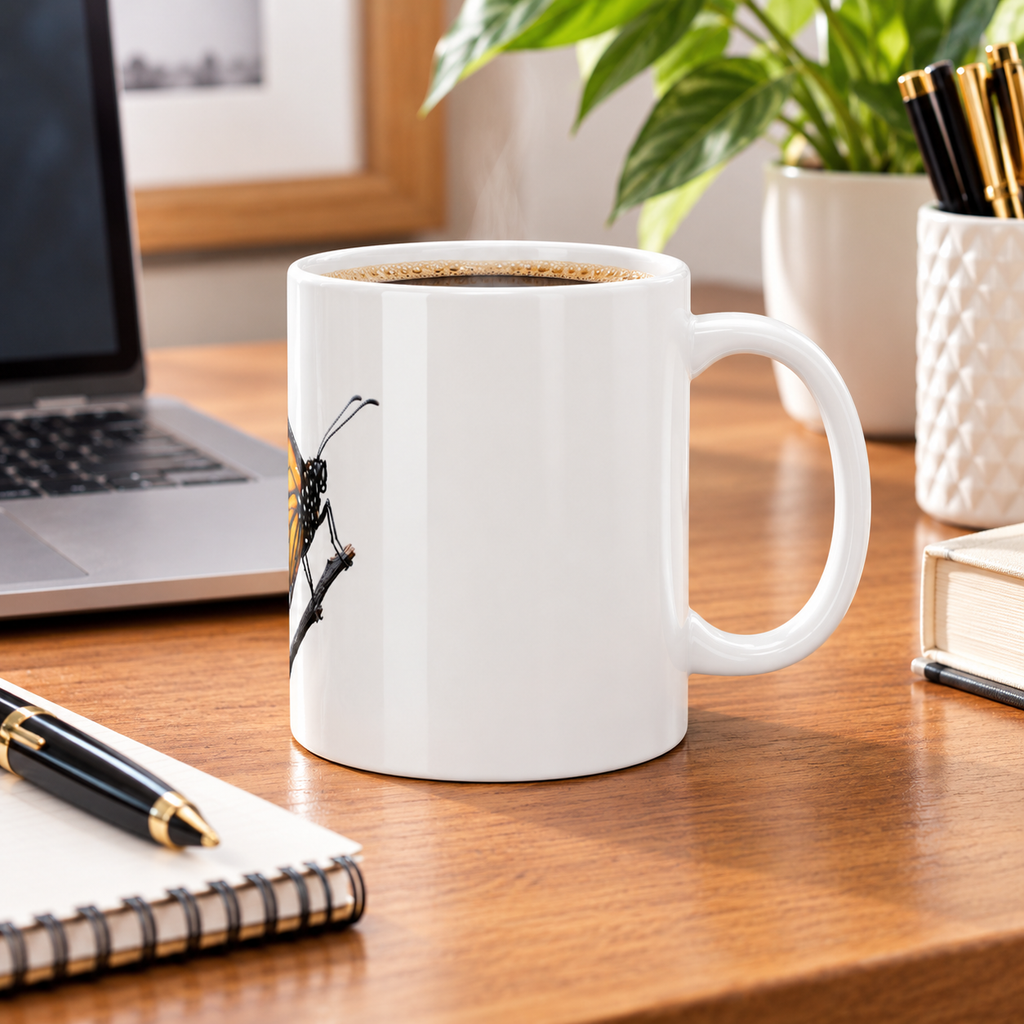 Monarch Butterfly Ceramic Mug — 11oz