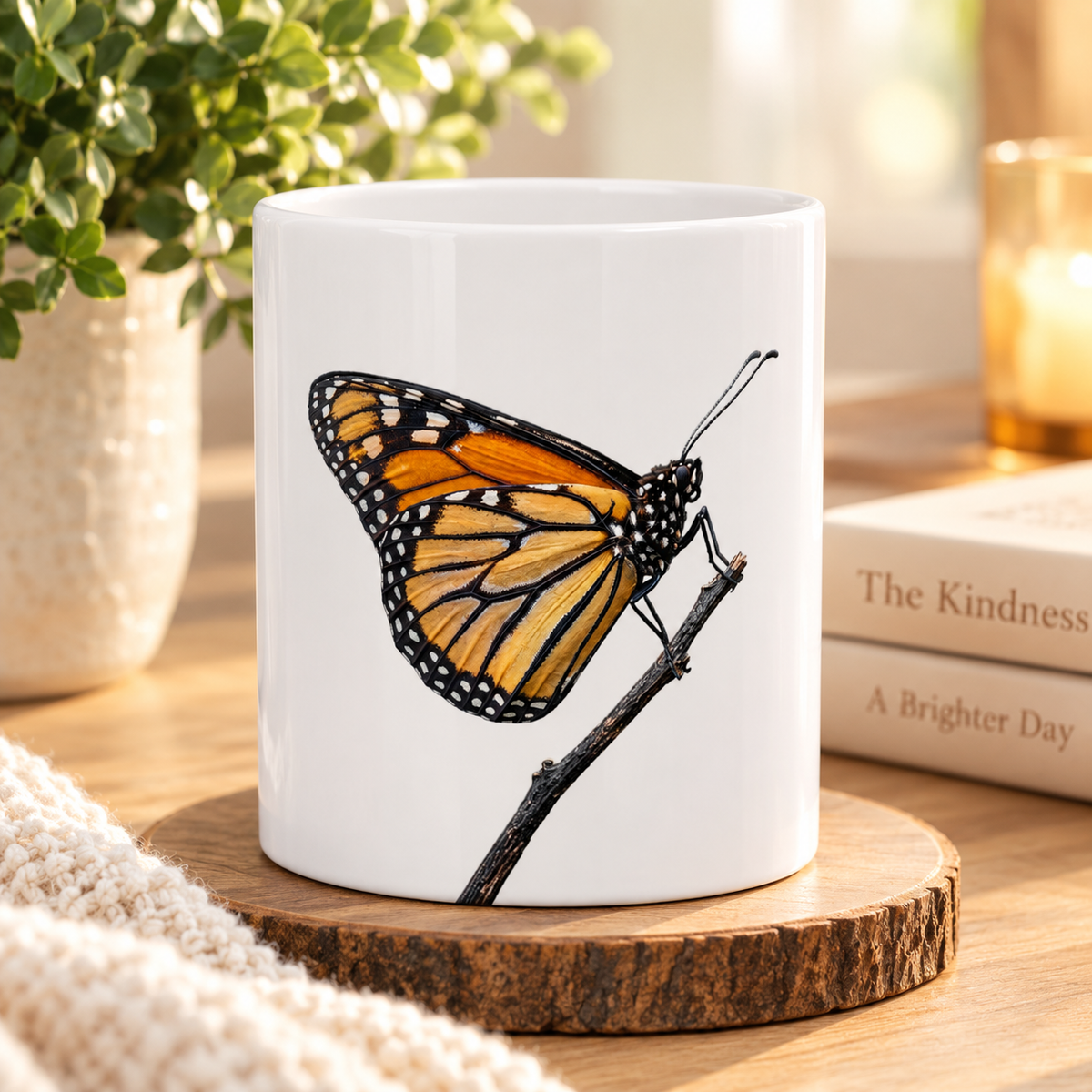 Monarch Butterfly Ceramic Mug — 11oz