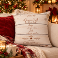 Rustic Merry Christmas Pillow Psalms 4:8 — 'In Peace I Will Lie Down and Sleep' Holiday Pillow