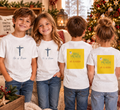 Kids Tee — He Is Risen Christian Easter And For All Times Shirt (Sing Praise Back Print)