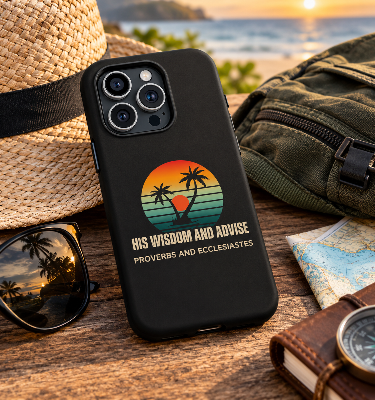 Christian Sunset Phone Case — "His Wisdom and Advise" (Proverbs & Ecclesiastes)