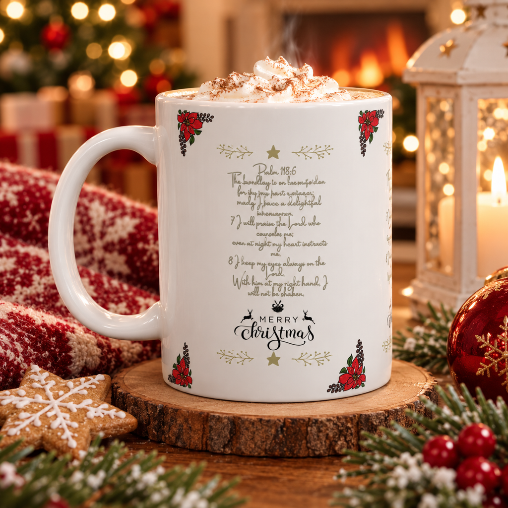 Christmas Psalms Ceramic Mug (11oz) — Merry Christmas Holiday Gift
