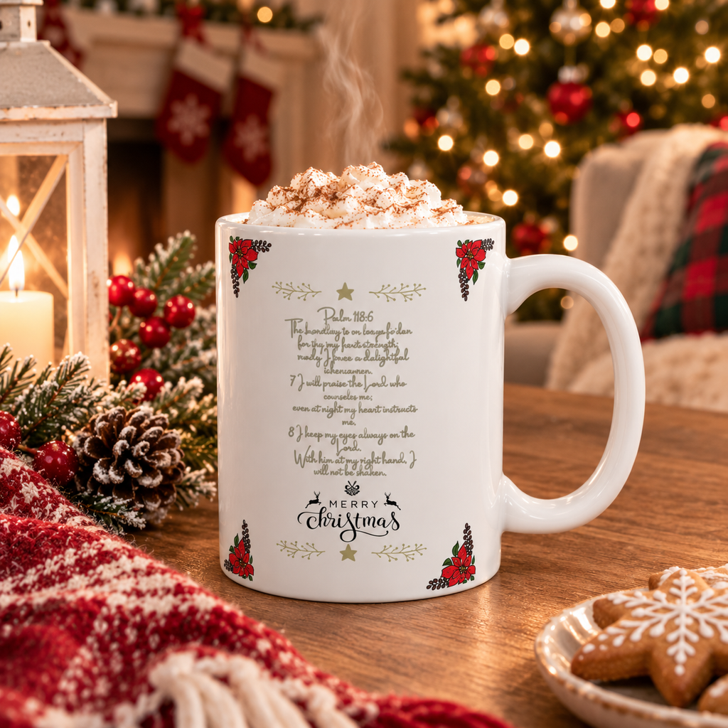 Christmas Psalms Ceramic Mug (11oz) — Merry Christmas Holiday Gift