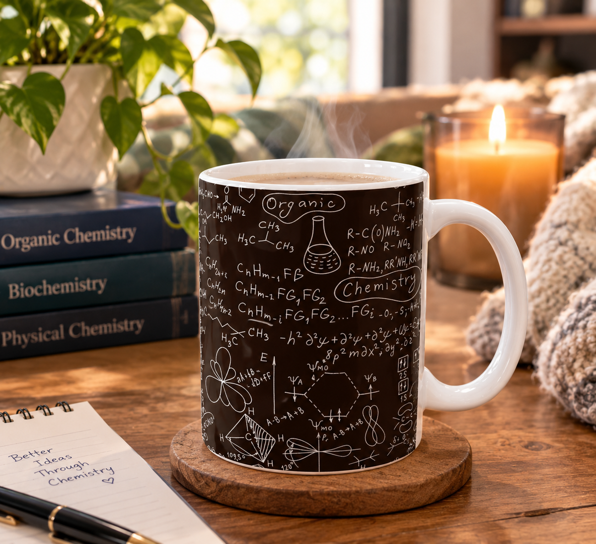 Chemistry Formulas Mug — Scientific Equation & Molecule Diagram Coffee Cup (11oz, 15oz)