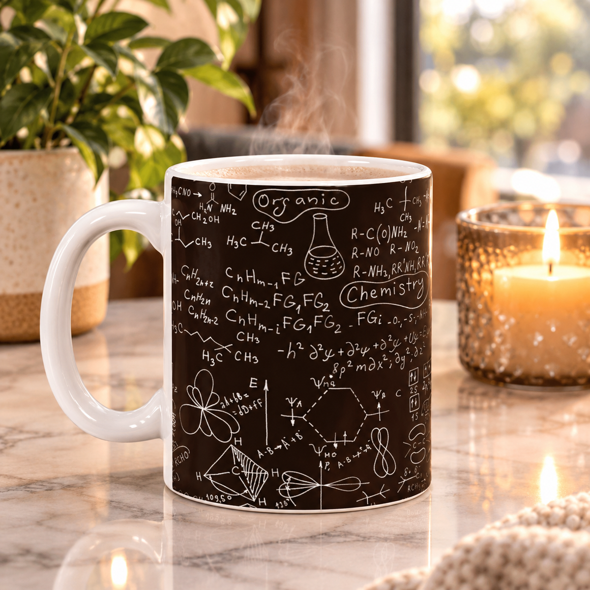 Chemistry Formulas Mug — Scientific Equation & Molecule Diagram Coffee Cup (11oz, 15oz)