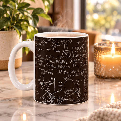 Chemistry Formulas Mug — Scientific Equation & Molecule Diagram Coffee Cup (11oz, 15oz)