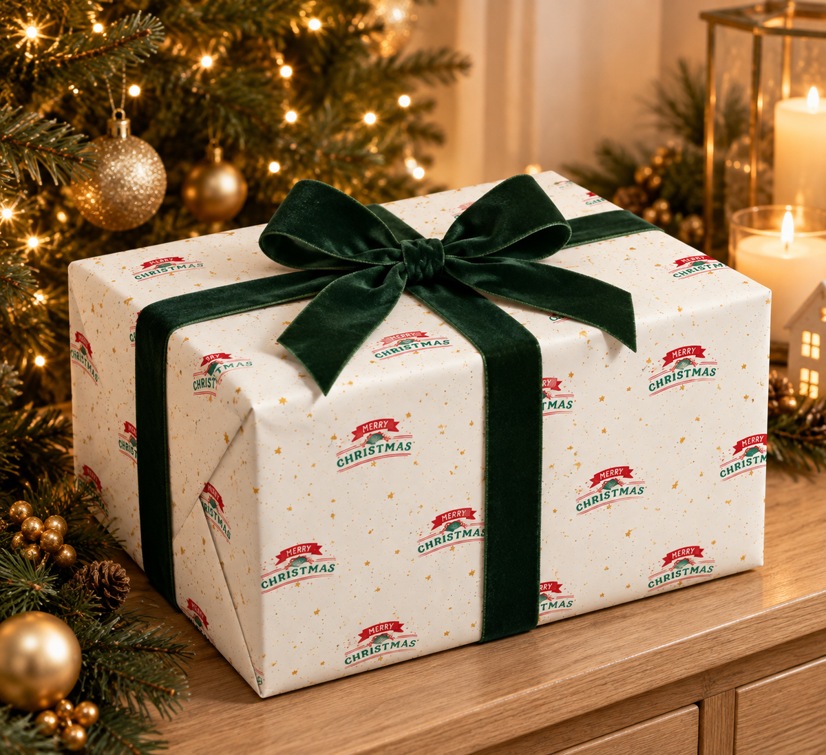 Christmas Santa Sack Wrapping Paper – Festive Red & Green Gift Wrap