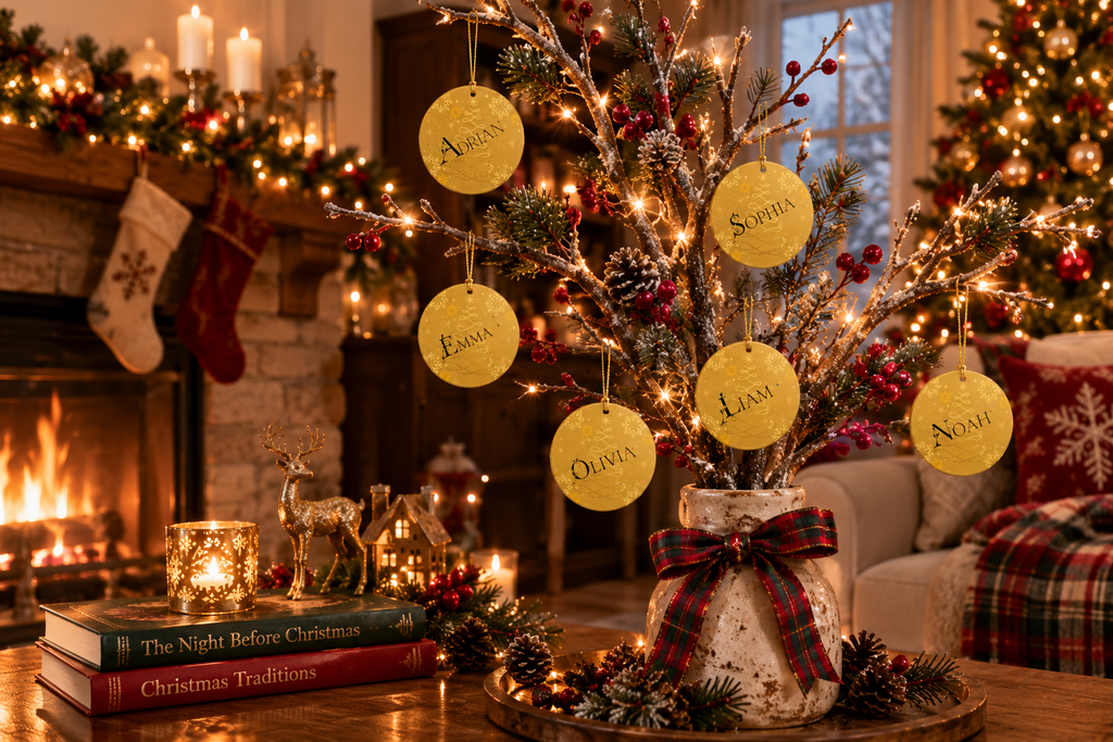 Holiday Ceramic Ornament Personalized "Adrian" Christmas Decoration