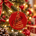 Personalized Christmas Ceramic Ornament - Holiday Decoration