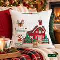 Christmas Barn Holiday Throw Pillow — 'Jingle All the Way' Jesus Farmhouse Decor