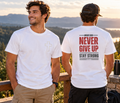 Christian 'Never Give Up' Tee — Stay Strong Cross T-Shirt