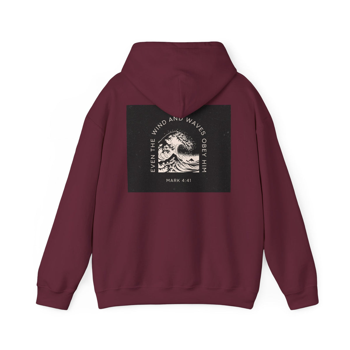 Even the Wind and Waves Obey Him Hoodie | Biblical Wave Graphic