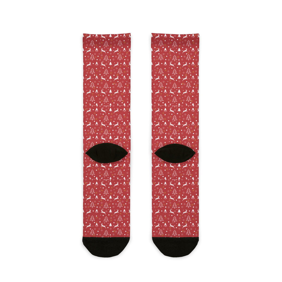 Red Christmas Pattern Crew Socks