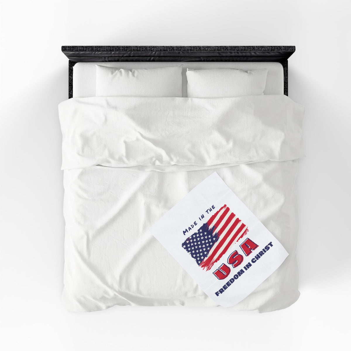 Freedom in Christ Flag Faith Velveteen Plush Blanket