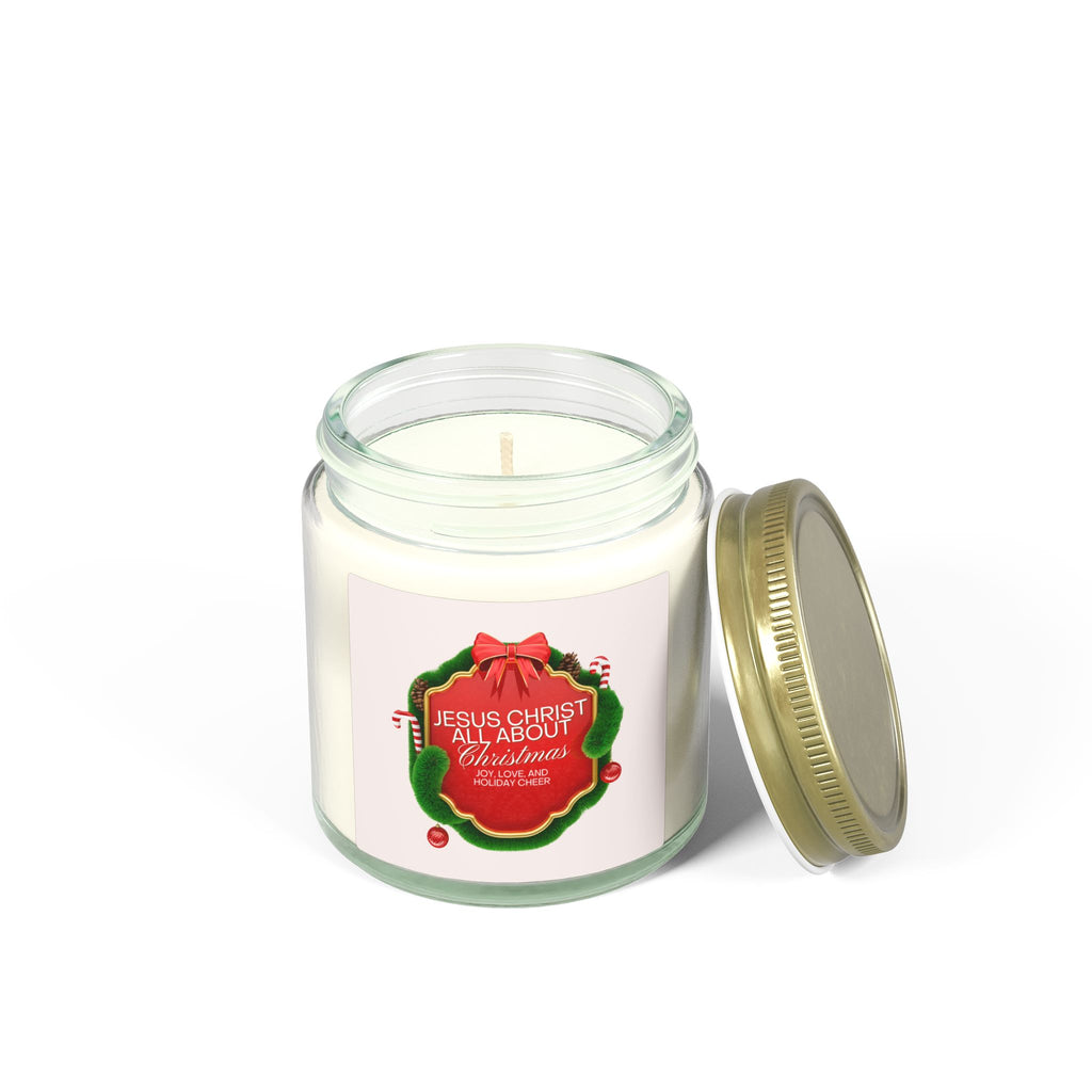 Christmas Candle — "Jesus Christ Is All About Christmas" Scented Coconut Apricot Wax (4oz)