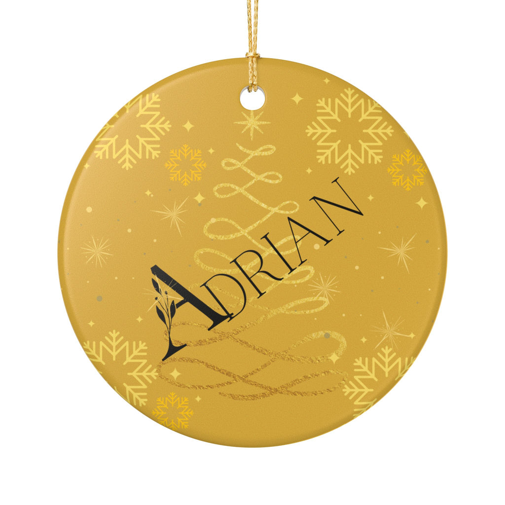 Holiday Ceramic Ornament Personalized "Adrian" Christmas Decoration