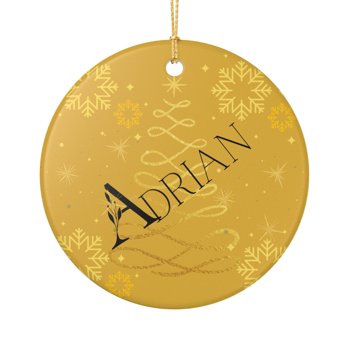 Holiday Ceramic Ornament Personalized "Adrian" Christmas Decoration