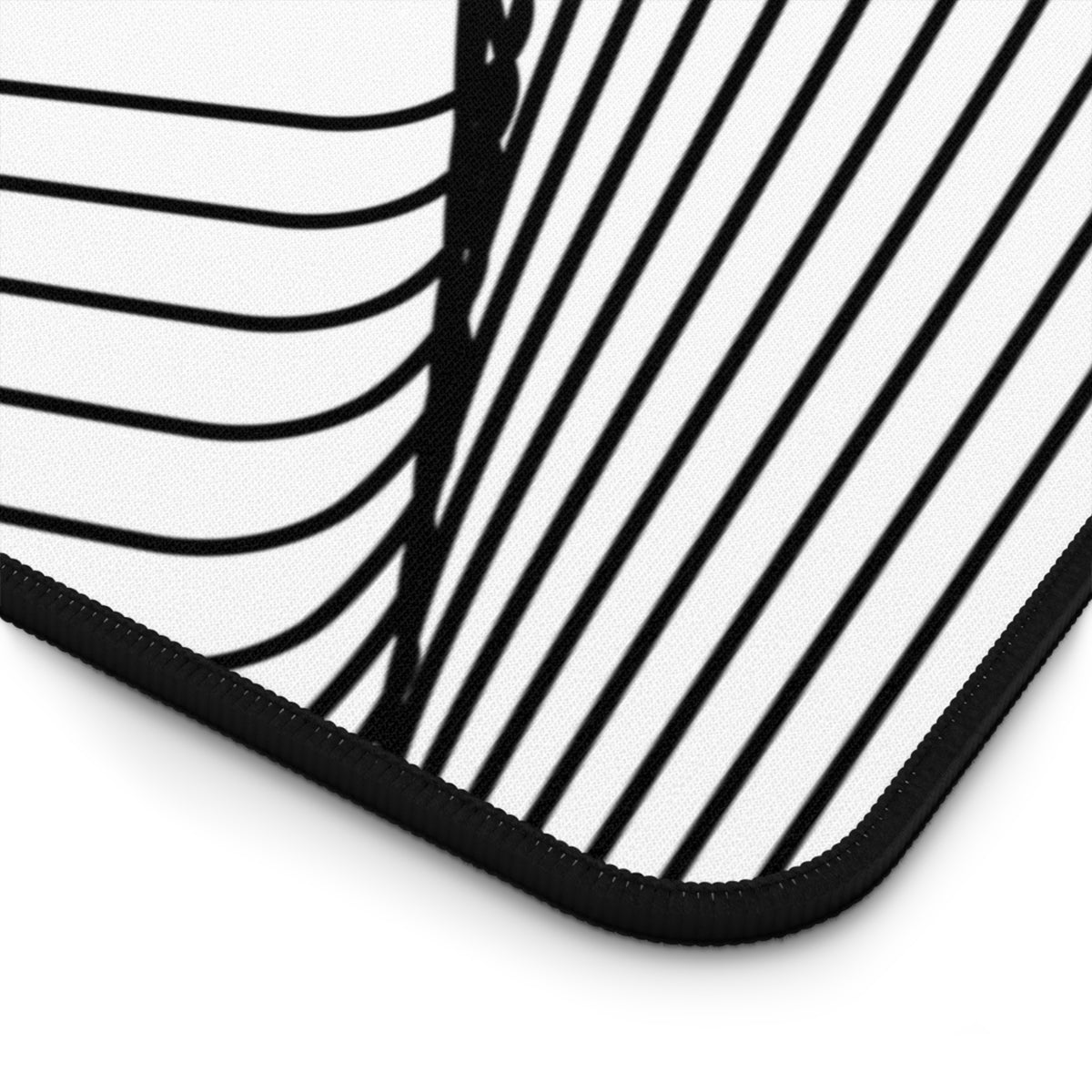 Abstract Black & White Line Art Desk Mat — Minimalist Office Mouse Pad