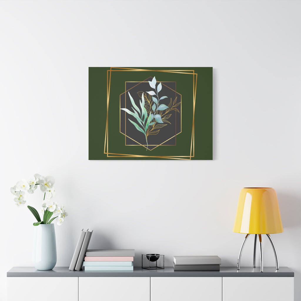 Botanical Gold Frame Wall Art Canvas Matte Canvas Stretched