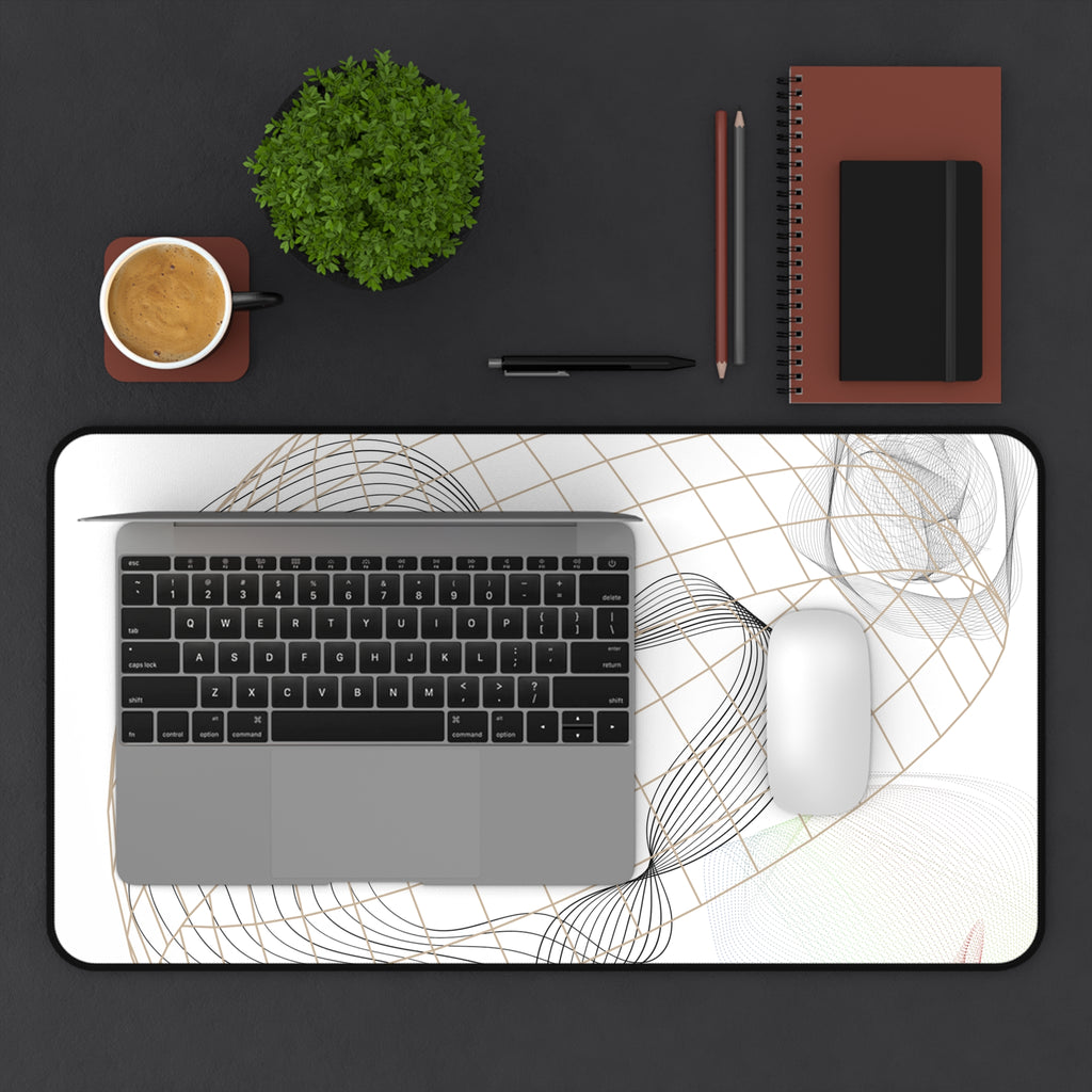 Minimalist Wireframe Desk Mat — Abstract Geometric Mouse Pad for Office & Home