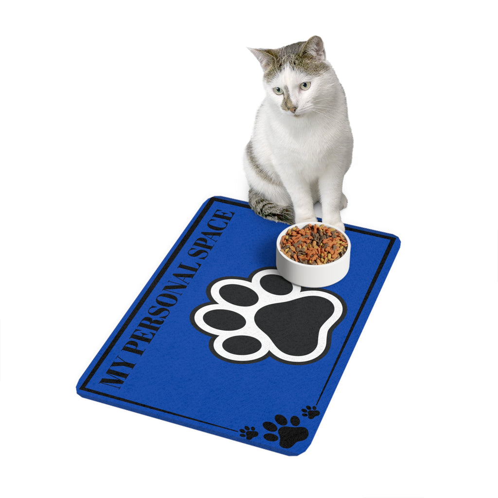 Lovely Pet Food Mat - "My Personal Space" Paw Print 12x18 Feeding Mat