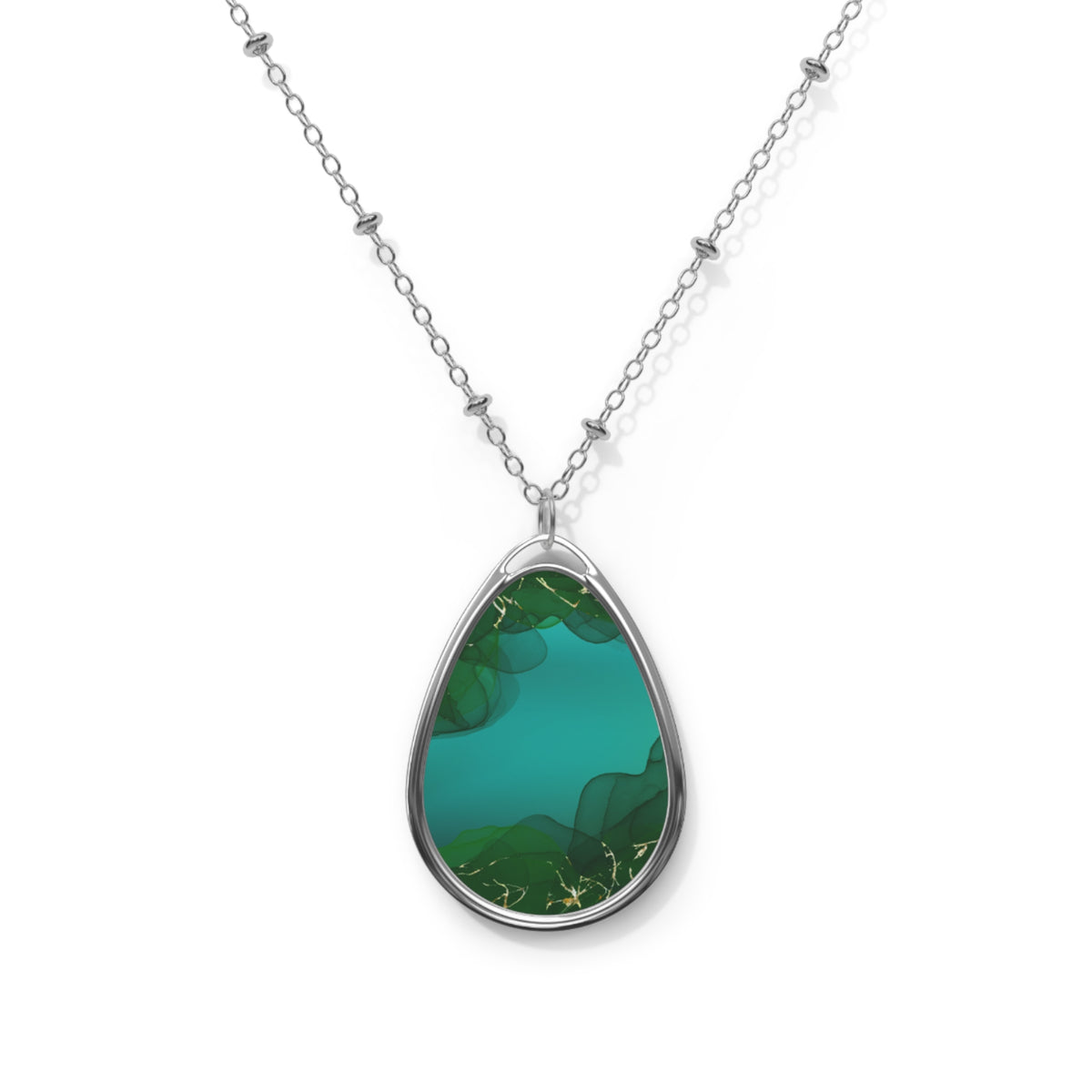 Elegant Emerald-Inspired Teardrop Pendant Necklace