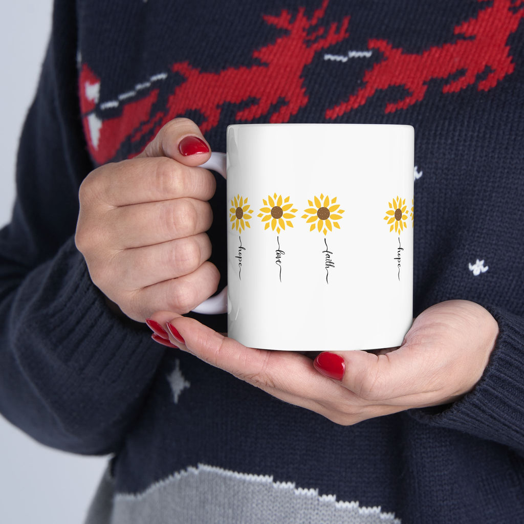 Sunflower Hope Ceramic Mug Inspirational Cup