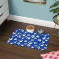 Lovely White Paw Print Pattern Pet Food Mat