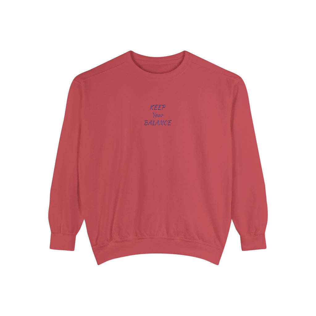 Keep Your Balance Sweatshirt | Minimal Script Chest Design