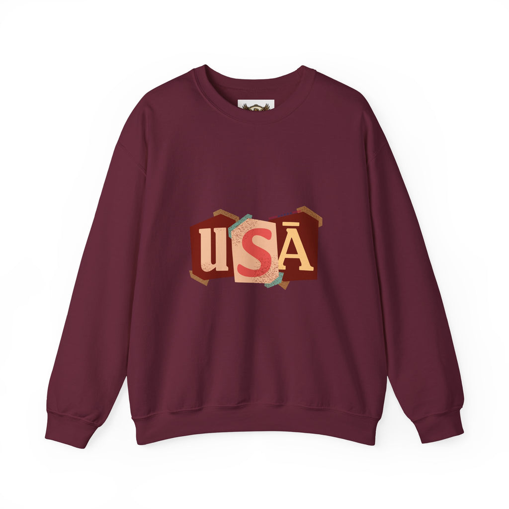 USA Graphic Crewneck Sweatshirt Patriotic Design