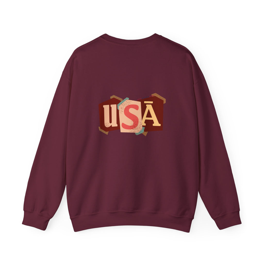 USA Graphic Crewneck Sweatshirt Patriotic Design
